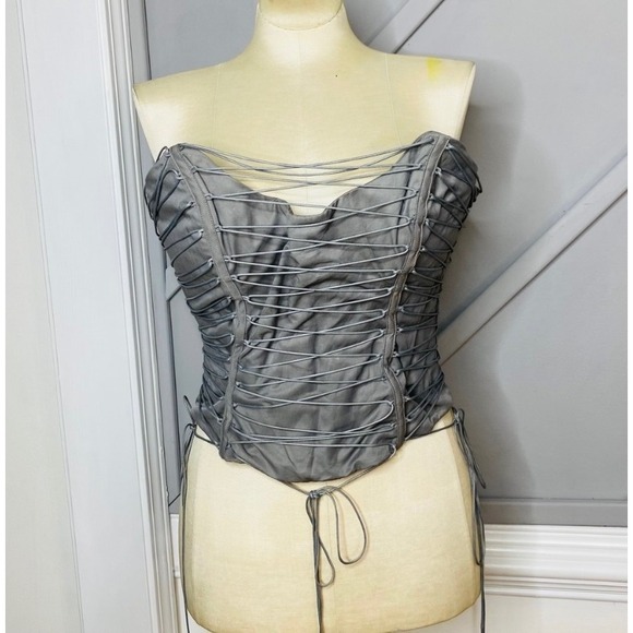 House of CB Mirabelle Smoke Lace Up Corset Women's Size L - Picture 6 of 15